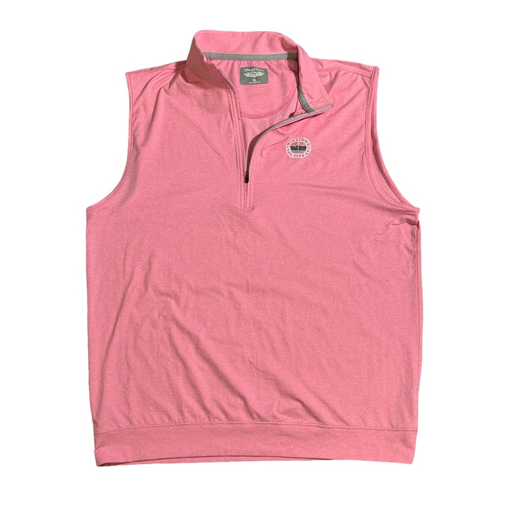 Straight Down mens XL pink solid 1/4 zip performance golf vest EUC